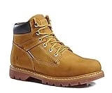 KINGSHOW Men's 1406 Premium Full-Grain Leather Plain Rubber Sole Soft Toe Work Boots