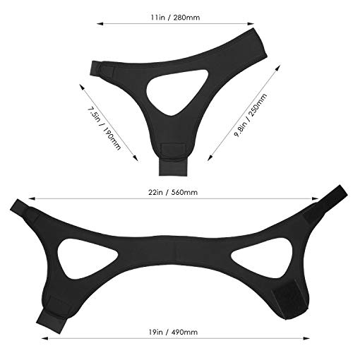 Large Adjustable Stop Snoring Chin Strap (Black) - Thumbnail 6