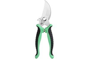 Leize Garden Pruning Shears, Premium Multi-Function Antiskid Stainless Steel Floral Shears, Thickened Pruner for Flowers, Branches and Leaves (Green&Black)