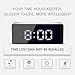 Alarm Clock Large Digital LED Display Portable Modern Battery Operated Mirror Clock USB Powered Smart Snooze Multi-Function Time Temperature Fits for Office Bedroom Dormitory Travel (White)