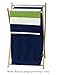 Sweet Jojo Designs Children Kids Teen Clothes Laundry Hamper for Navy and Lime Stripe Bedding Set