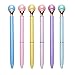 PASISIBICK Pearl Pens for Women,Bling Cute Metal Ballpoint Pens with Black Ink(6 Pcs)