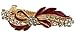 Rhinestone Detail Red Bowknot Metal Hair Clip Barrette Gold Tone