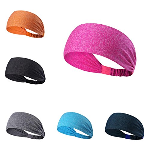 Nacome Sports Headband Workout Hair Band Stretch Elastic Yoga Running Headwrap Hair Band (Hot pink)