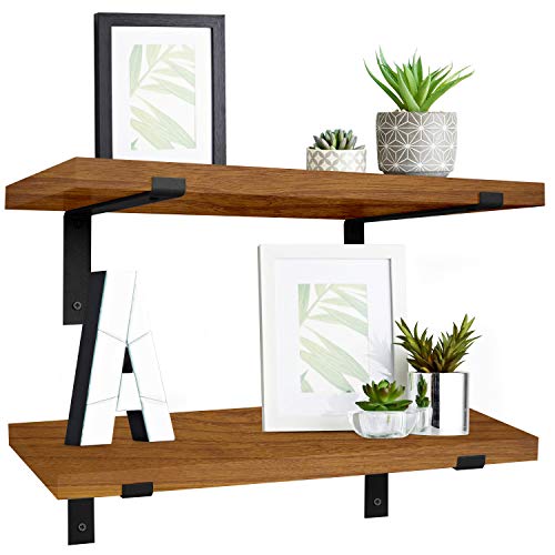 Floating Shelves for Wall Decor Set of 2 Modern Rustic Wall Shelves