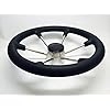 Pactrade-Marine-Boat-SS304-Steering-Wheel-with-Sleeve-6-Spoke-Black