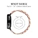 Stainless Steel Diamond Watchband 18mm Compatible with Garmin Vivoactive 4S Watch Band Strap Belt Feminine Cuff Jewelry Bracelet for Vivoactive 4S Smartwatch (Rosegold)