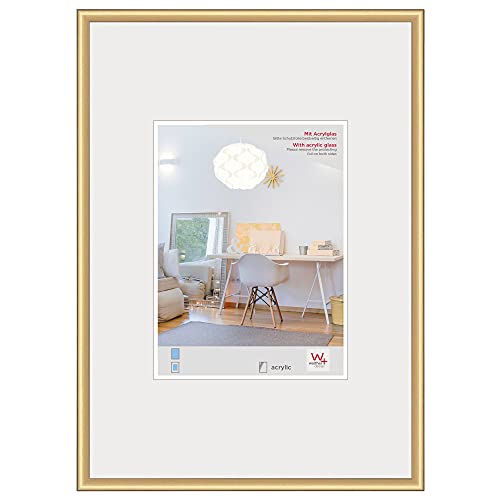 walther design Bilderrahmen gold Posterformat mit Kunstglas, New Lifestyle Kunststoffrahmen KVX691G
