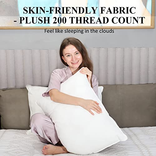 MAXICOZY Fluffy Bed Pillow for Sleeping 2 Pack Standard Size, Microfiber Filling Breathable Soft