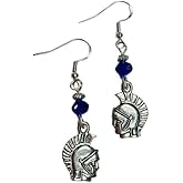 Ann Peden Jewelry Blue Spartan, Gladiator Earrings, on sterling silver earwires
