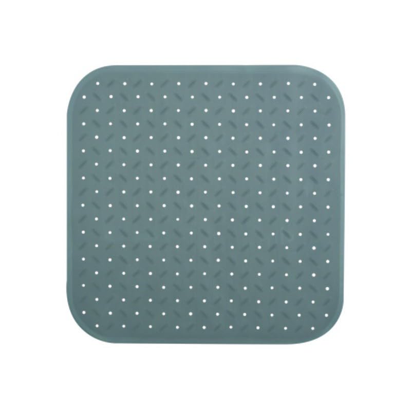 MSV Premium Shower Mat Bath Mat Antibacterial Non-Slip with Suction Cups Grey Rose Scented Approx. 54 x 54 cm Washable at 60 °C Large Grey — image 1