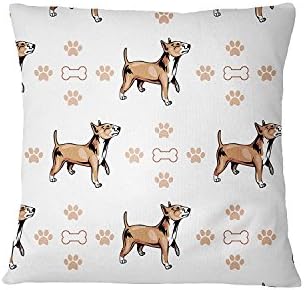 Bull Terrier Miniature Dog Bones Paws Sofa Bed Home Decor Pillow Cover Pillow &amp; Cover Set RENJUNDUN