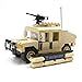 Desert Army Hummer with Mounted Gun - Military Building Block Toy