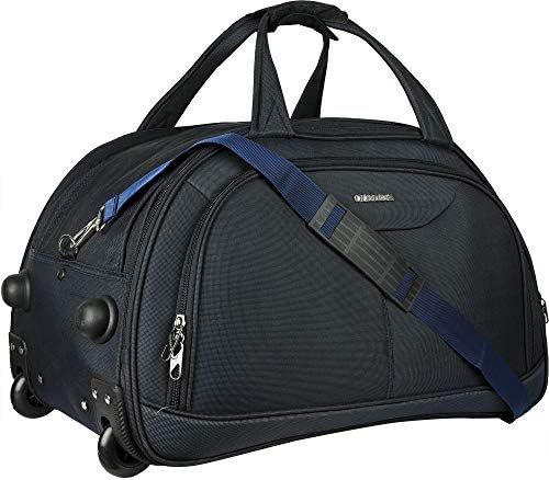 LIONCROWN Polyester 30 cm Trolley Duffle Bag (Alpha DFT 55 cms_Navy Blue)