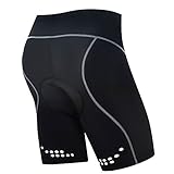 Cycling Shorts Men's 3D 8 Panel Gel Padded- Breathable,Lightweight,Outdoor Sports Bike Shorts Half Pants Reflective Trademark Design-Night Safe Colour Cycling-Black And Red