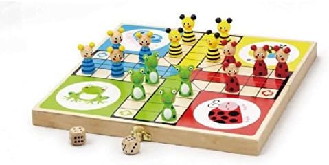 Viga Toys Real Wooden Ludo Board Game with Animal Counters by Viga 50000
