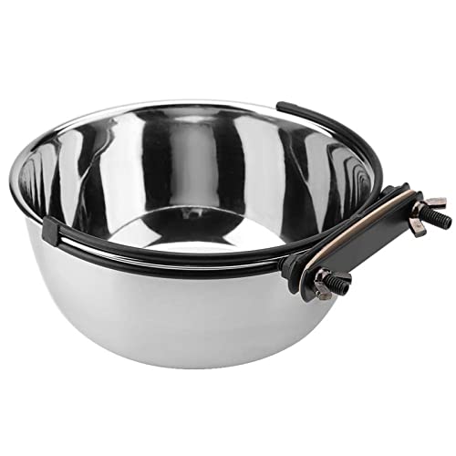 TOPINCN Hanging Food Water Bowl Stainless Steel Non-Toxic Hygiene Sturdy Durable Feeder for Cat Pet Dog Puppy Crate Cage(M)