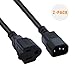 CableCreation [2-Pack] 3 Feet 18AWG Standard Computer Power Adapter Cord NEMA 5-15R to IEC320 C14, 0.9M / Black