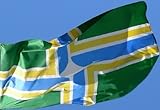 PORTLAND FLAG, 3'x5' city of portland, oregon state