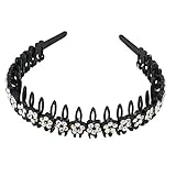Yeshan Rhinestone and Crystal Teeth Comb Plastic Hairband Hair Hoop Headband for Women