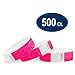 WristCo Neon Pink 3/4" Tyvek Wristbands - 500 Pack Paper Wristbands for Events primary