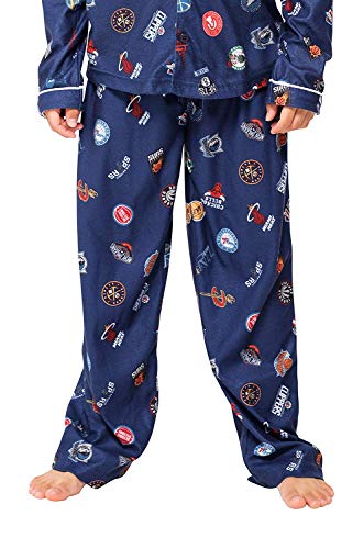 Ultra Game Boys' NBA 2 Piece PJs Lounge Flannel Set, Multi-Team, Navy, 14-16 - Thumbnail 4