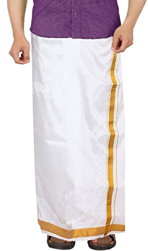 Men's Dhoti Mundu/Veshti/Lungi (34) White