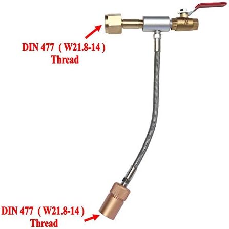 GFSP DIN477 / W21.8-14 CO2 Fill Station with 10" High Pressure Hose Single Valve