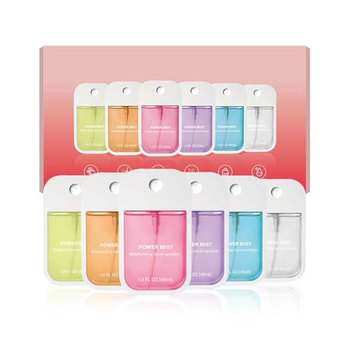 6PCS Sanitiser Spray,Antibacterial Hand Sanitiser,70 Percent Alcohol,Effective Against 99.9% of Viruses and Bacteria,Anti Bacterial Premium Hand Sanitiser Travel Size,Power Mist Hand Sanitizer Set (A)