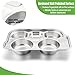 Babies Toddlers Kids Plates 2 Pack, HaWare 18/8 Stainless Steel Dinner Tray Dishes, BPA Free, Non Plastic, Matte Polished, Dishwasher Safe