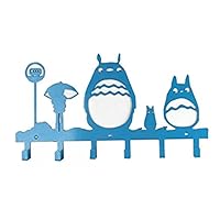 WGW Animal Cat Girl Pattern Classic Simple Metal Bag Hanger Coat Rack Clothing Heavy Hooks Blue