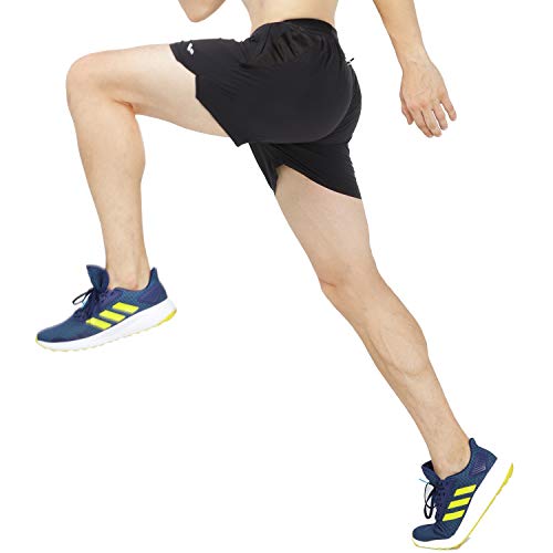 MIER Men's 5 Inches Running Athletic Shorts Quick Dry Workout Training Tennis Shorts with 4