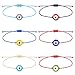 Tarsus Handmade Evil Eyes Bracelet Adjustable Ojo Turco Kabbalah Red String Amulet Nazar Bracelets for Family Bestfriend Women Men 6 Pcs