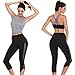 TELALEO Yoga Pants for Women with Pocket, High Waisted Mesh Workout Running Exercise Capri Leggings Pants Black Medium