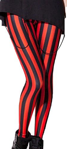 BlingZoe Women's Yoga Pants Geometric Stretch Tights Leggings Stripe Red S