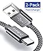 USB Type C Cable 3A Fast Charging, JSAUX USB C Cable[2-Pack 6.6Ft] USB-A to USB-C Charge Nylon Braided Cord Compatible with Samsung Galaxy S20 S10 S9 S8,Note 10 9 8, LG,USB C Charger and More-Grey