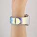 Iridescent Pink Replacement Band for iWatch 38mm Pastel Bay Wrist Band PU Leather Strap for Apple Watch Smartwatch Series 3 2 1 Version