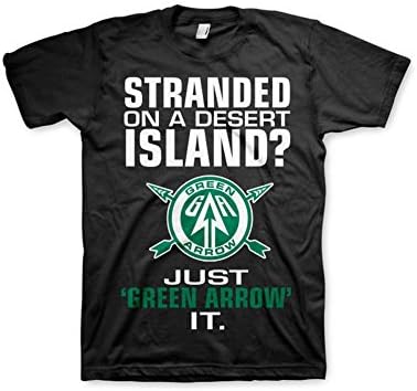 Officially Licensed Merchandise Airwolf Arrow - Just Green Arrow It T-Shirt (Black), Small
