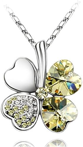 Four Leaf Clover Austrian Crystal Pendant Necklace
