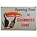 Opening Time is Guinness Time Metal Sign Retro Home Decoration Vintage Tin Sign Posters for Bar Pub Home 12 X 8 Inch