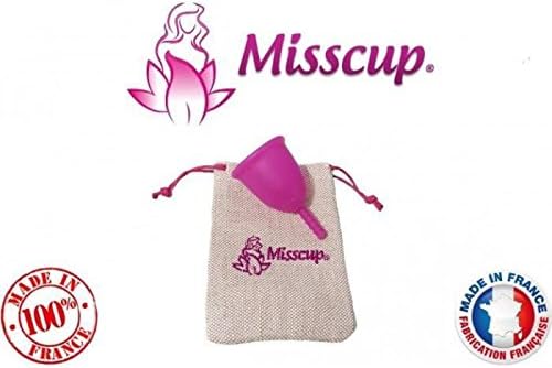 menstrual cup MISSCUP® small pink manufacturing 100% French with pouch and instruction offered