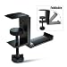 Foldable Headphone Stand Hanger Holder Bracket Aluminum Headset Soundbar Stand Clamp Hook Under Desk Space Save Mount Fold Upward Not in Use, Universal Fit All Headphones, Black primary