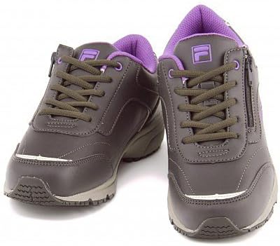 Amazon フィラ レディース ウォーキングシューズ スニーカー サイドジップ 3e 幅広 カジュアル デイリー トラベル 2271 65 7wjlw2271 ダークブラウン パープル 24 5cm Fila フィラ ウォーキング