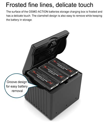 Sodoop Battery Charger for DJI Osmo Action Camera, Portable Outdoor 3 in 1Intelligent Storage Type Battery Charging,2A Quick Charger for DJI OSMO Action 4K Camera - Thumbnail 4