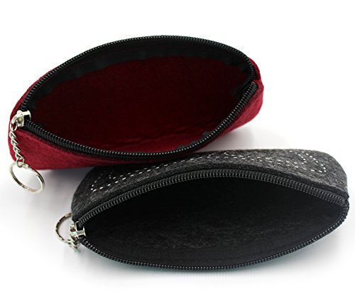KINGSEVEN 2 Pack Soft Felt Eyeglass Case Sunglasses Pouch Makeup Storage Bag - Thumbnail 4