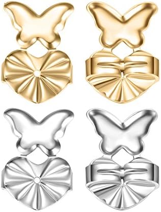 Magic Earring Backs Support Earring Lifts Lifters Fits all Post Earrings Set Silver/Gold Color Earrings Accessories