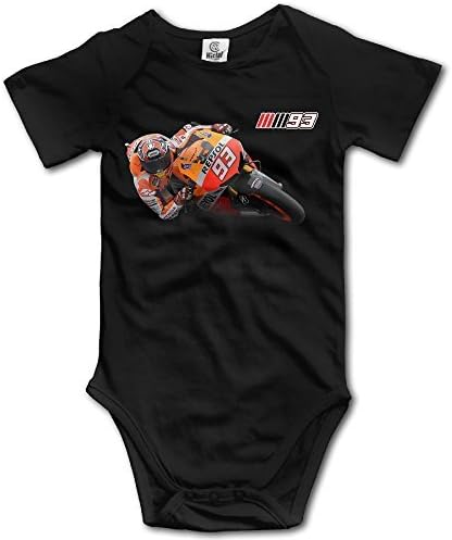 BACADI Baby's Moto GP Marc Marquez 93 Hanging Bodysuit Romper Playsuit Outfits Clothes Climbing Clothes Short Sleeve Black