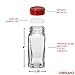 ChefLand 12-pack Glass Spice Jars with Shaker Top and Red Cap - Classic Square Bottles Design for Storing and Dispensing Spices - Height: 4.1
