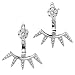 Solid Sterling Silver Rhodium Plated Cubic Zirconia Stud Earrings with Spike Jackets