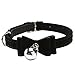 Black Cat Pet Collar kitten Velvet Bow Tie Neck Safety Bowtie With Bell by JUNDA